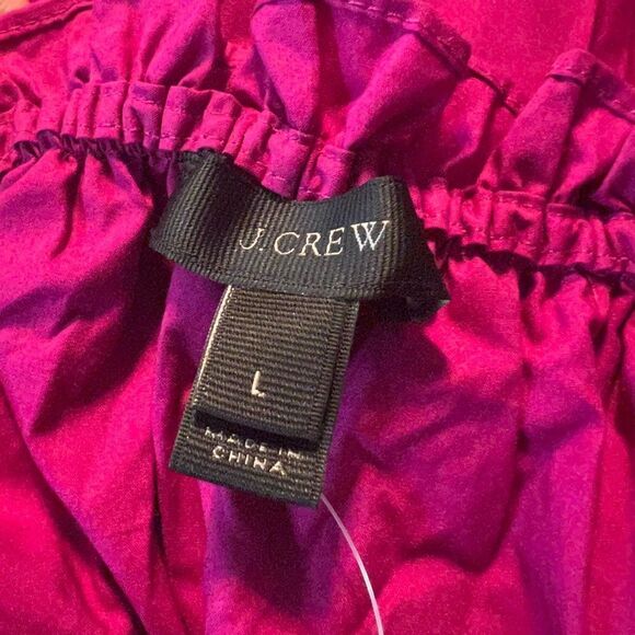 NWT! J. Crew ruffle penny top in magenta - Picture 3 of 13